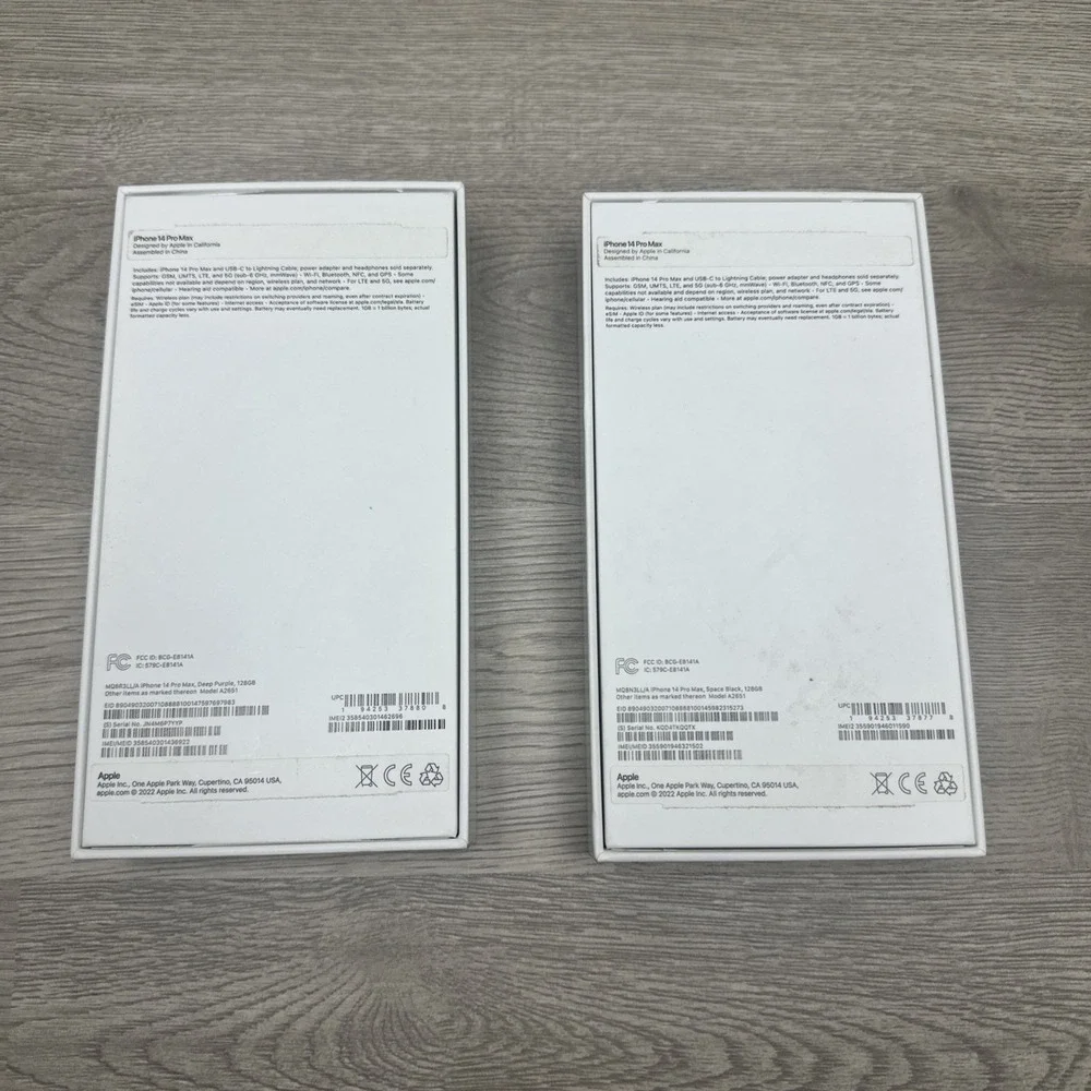 Original Box & Charger Only For Apple iPhone 14 Pro‎ Max Deep Purple/Space Black